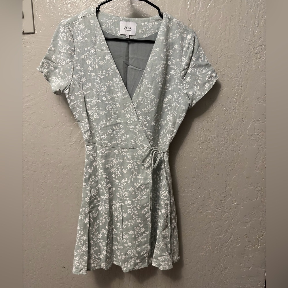 J.O.A. Light Green Floral Mini Dress